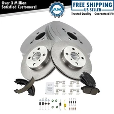 Front & Rear Posi Ceramic Brake Pad Rear Drum Shoe & Hardware Kit for Scion New