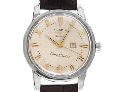 Longines Conquest Calender Reduced Ref.9004-1 1953 original Box sehr gut Vintage