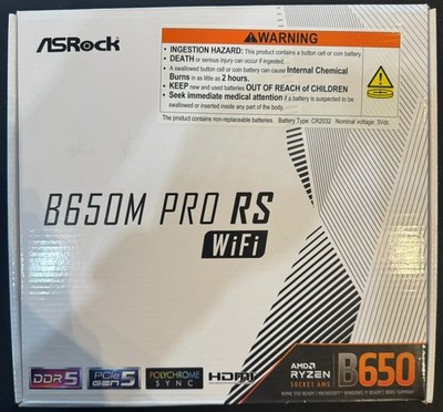 ASRock B650M Pro RS WiFi AM5 AMD B650 SATA 6Gb/s Micro ATX Motherboard
