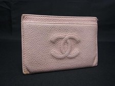 Authentic CHANEL Caviar Leather Interlocking CC Logo Card Holder Pelle Rosa Pink