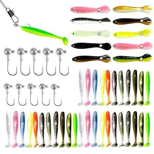 Kit 53 Accessoires de Pêche Carnassier avec Têtes Plombées en 2 Tailles
