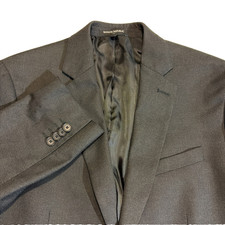 Banana Republic Slim Fit Nailshead Suit Jacket Sport Coat Mens 40S Charcoal Gray