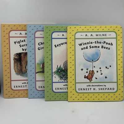 A.A. Milne 4x Dutton Board Book Collection Eeyore, Piglet, & Winnie The Pooh