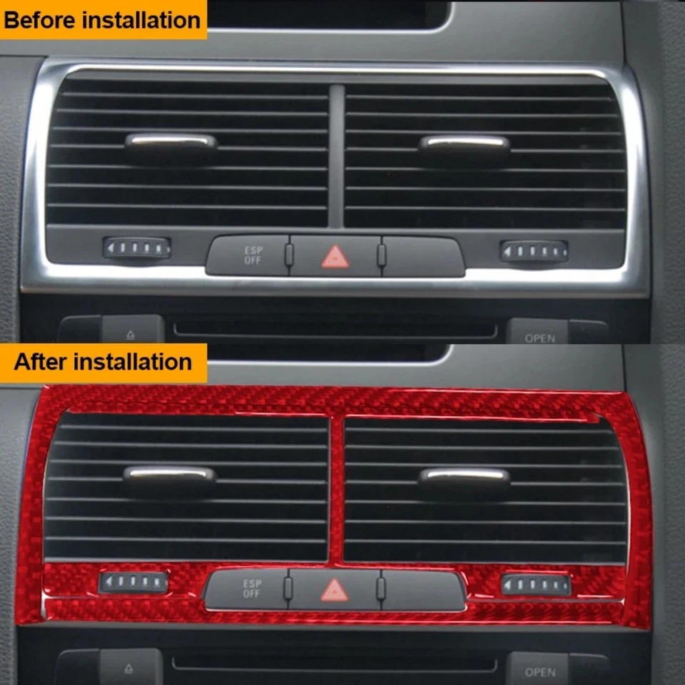 For Audi Q7 2007-2015 Central Air Conditioner Outlet Vent Panel Frame Sticker - Изображение 3 из 4