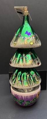 VERY RARE! Christopher Radko EXTRA LARGE!  3 Tier Christmas Tree Ornament 9 x 4