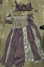 belly dance costume professional purple and silver with armbands BRAND NEW