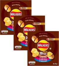 Walkers Meaty Variety Multipack Crisps Box 20x25 g (Pack of 3)