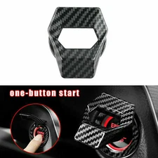 Car Carbon Fiber Engine Start Stop Push Button Switch Cover Trim Car Accessories