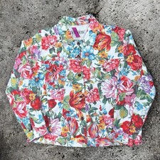 Vintage Floral Denim Jacket Size L