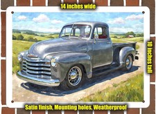 Metal Sign - 1952 Chevrolet 3100 Pickup Truck 2 Watercolor - 10x14