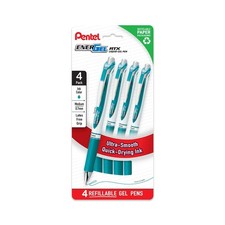 Pentel EnerGel RTX Liquid Gel Pens, Medium 0.7mm , Turquoise, 4-pk BL77PF4S3