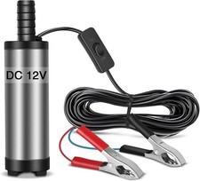 12V Fuel Transfer Pump, Mini Portable Stainless Steel On/Off Switch Oil Diesel F