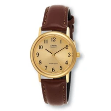 CASIO MTP1095Q-9B1 Classic Quartz Dress Watch with Gold Dial
