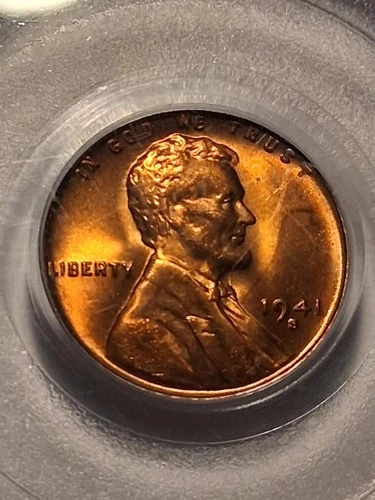 🔥1941 S IC LINCOLN CENT WHEAT BACK PCGS MS 66 RD "NICE RED CENT!