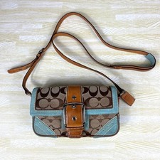 Borsa a tracolla Coach firmata Soho tela beige autentica dal Giappone