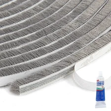 32 Self-Adhesive Weather Stripping Brush Door Seal Strip for Windows Door Frame