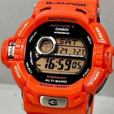 Rare CASIO G-SHOCK GW-9200RJ-4JF RISEMAN Rescue Orange Solar mint ...