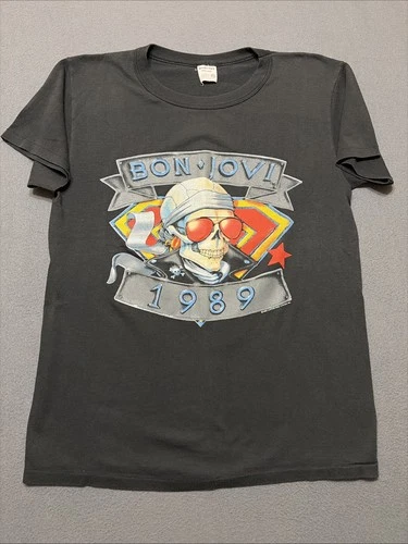 Bon Jovi New Jersey Tour T Shirt Shirt-Tex XL USA K 1980s vintage concert t-shirt, vintage, size XL, single stitch, B+ condition