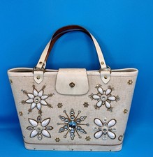 Enid Collins of Texas 1960s  Snowflake  Winter White Tote Bag