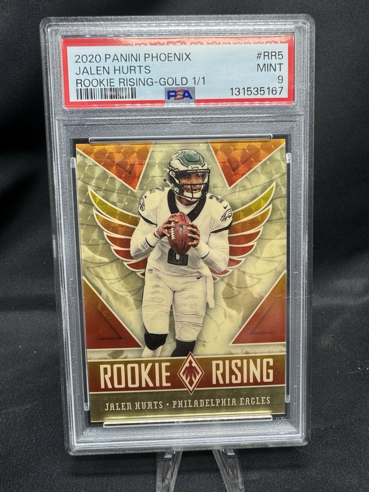 Jalen Hurts Panini Phoenix Rookie Rising #RR5 Gold 1/1