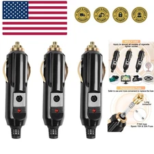 3PCS 12V Cigarette Lighter Male Plug,20A Aux Socket Plug Cigarette Lighter Pl...