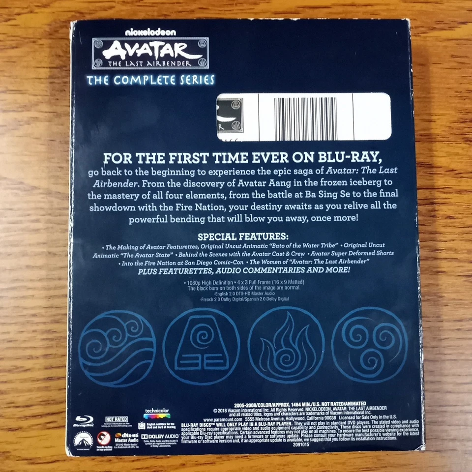 Avatar The Last Airbender The Complete Series (Blu-Ray, 2018) Nickelodeon NEW Foto 2 de 4