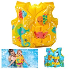 1 Swim Vest Float Inflatable Life Jacket Safe Kids Floaties Pool Beach Fun 16"