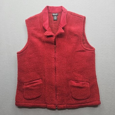Rafaella Women's Size Medium Red Sleeveless Sherpa Fleece Vest