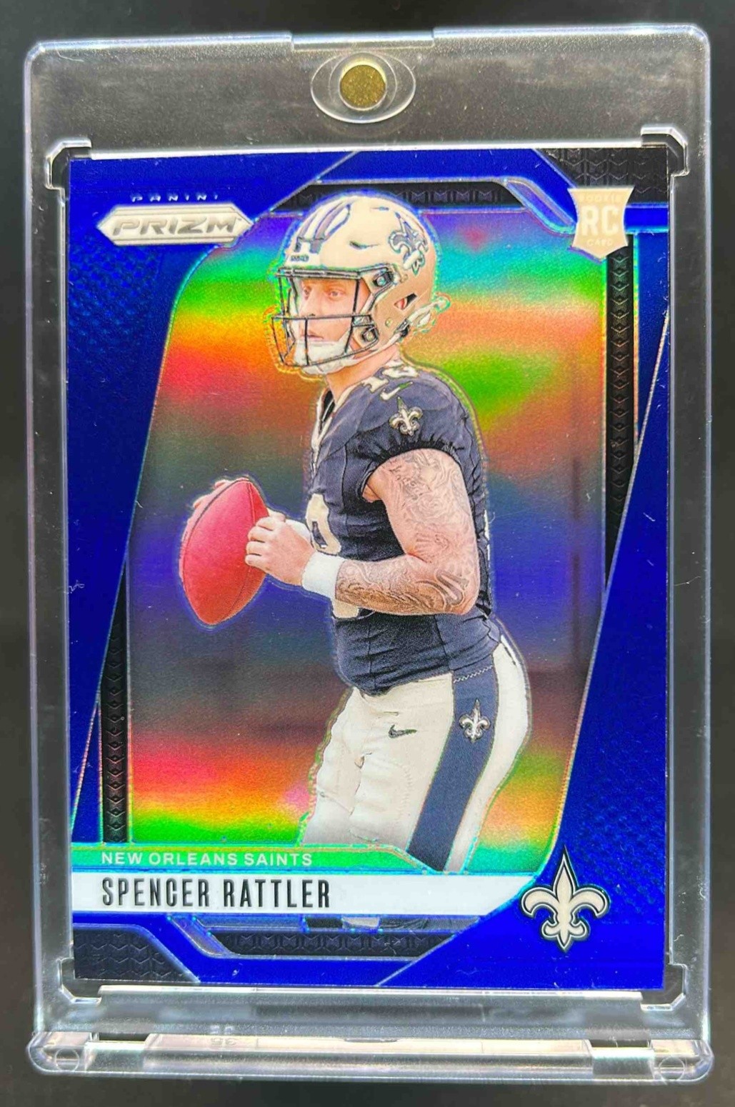 2024 Prizm Spencer Rattler SSP Blue Rookie RC #388 Saints