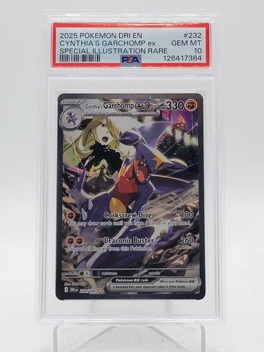 CYNTHIA'S GARCHOMP EX 2025 POKEMON DESTINED RIVALS SIR #232/182 PSA 10 Q3963