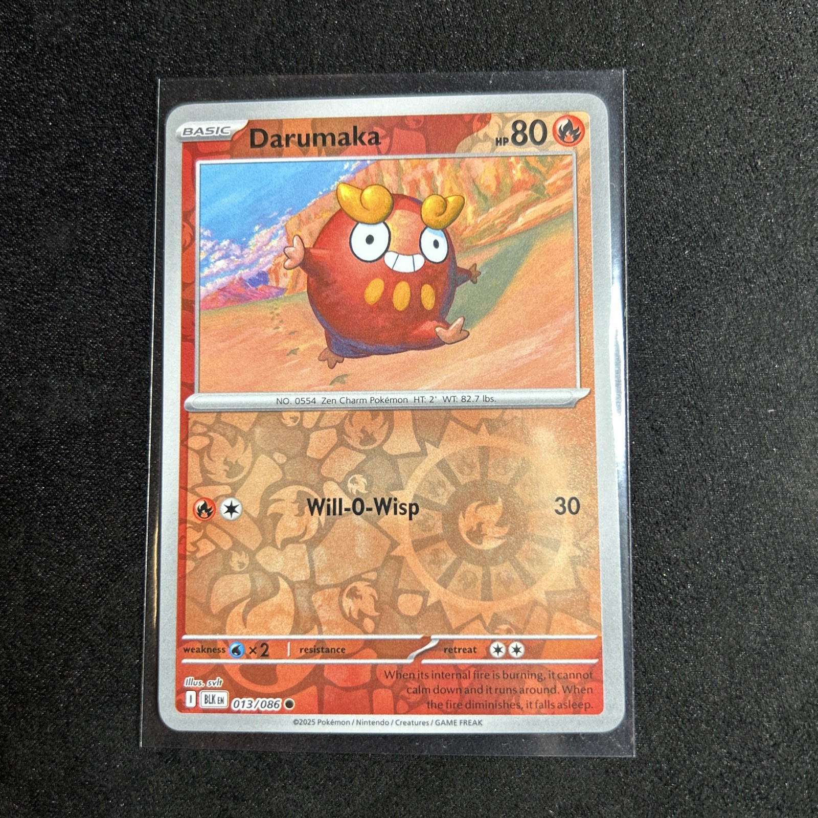 Darumaka 13/86 Reverse Holo Black Bolt -Near Mint- Pokemon TCG