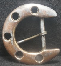 XD17115 VINTAGE 1970s HORSESHOE WESTERN ANIMAL TONGUE TYPE BELT BUCKLE