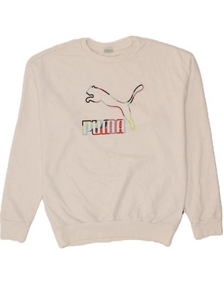 Puma Herren Graphic Sweatshirt Pullover Medium Weiß Baumwolle AW06