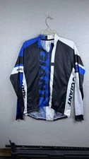 Giant Ride Giant Bike Cycling Jersey Long Sleeve Zip Mens XL XXL Black Blue