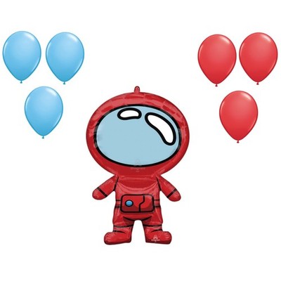 LOONBALLOON Space Theme Balloon Set, 30inch SPIES IN SPACE SUPERSHAPE & 6x Latex