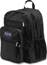 JanSport Big Student Backpack Ergonomic Shoulder Straps 5-Compartments, Black