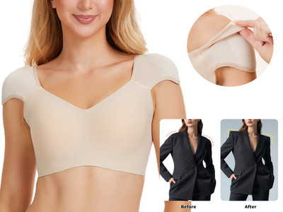 Women s Seamless Shoulder Pad Bra Wireless Push-Up Soft Comfort Top Invisible Sh