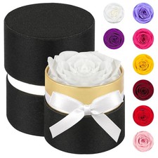 Mini Single Rose Box, Mini Forever Roses, Stunning White Roses, Preserved Fre...