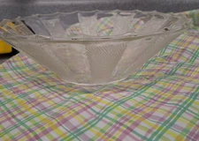 Vintage Jeannette Glass Clear Dew Drop 10" Serving Bowl