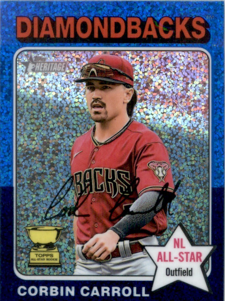 2024 Topps Heritage - Corbin Carroll #372 Chrome Blue Sparkle Refractor