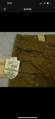 Kuhl Rydr Crag Runner Guide Pants Men’s 36x30 Khaki Brown Heavy Cotton NWT - Picture 5 of 16