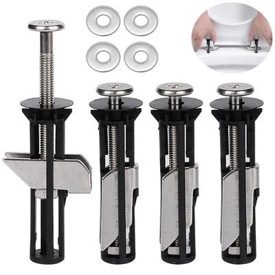 JUNHAO-SHOP 4Pcs Toilet Fixing Screws Stainless Steel Toilet Seat Bolts Replacement Toilet