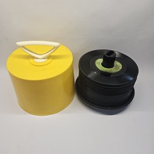 Vint MCM Yellow Disk Go Case For 45 RPM Record Holder Tote 45 VINYL Records