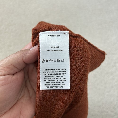 Pendleton Pullover Damen Large Merinowolle Rollkragen Strick Burnt Orange - Bild 8 von 9
