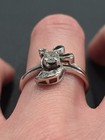 14k White Gold .25ct Diamond Mid-Century Illusion Ring 3.87 g Size 7.5 — photo 2