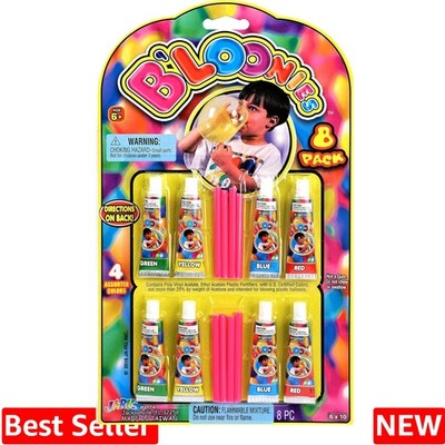 Bloonies Magic Plastic Bubbles with Straw 1 Pack/ 8 Tube Super Elastic Bubble...