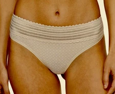 WARNERS No Pinching No Problems Lace Butterscotch Dot Thong Panty Womens XL 2XL
