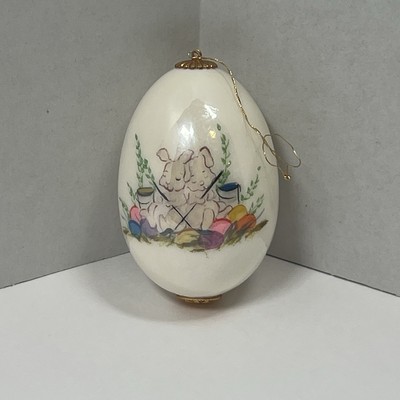EggShell Magic Hand Painted Duck Egg 1989 Easter Bunny Personalized Brian VTG