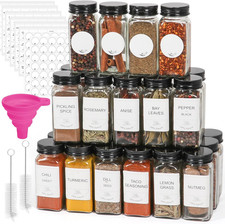 4 Oz Spice Jars with Lids 48Pack, Glass Spice Jars with Labels, Includes Collaps