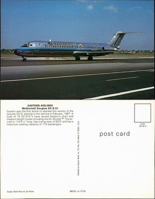 Ansichtskarte  Flugzeug EASTERN AIRLINES McDonnell Douglas DC-9-31 1990